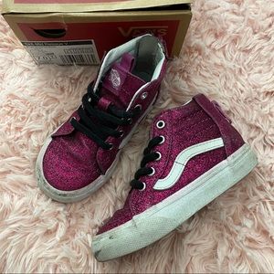 Vans Pink Glitter Sk8 Hi Shoes